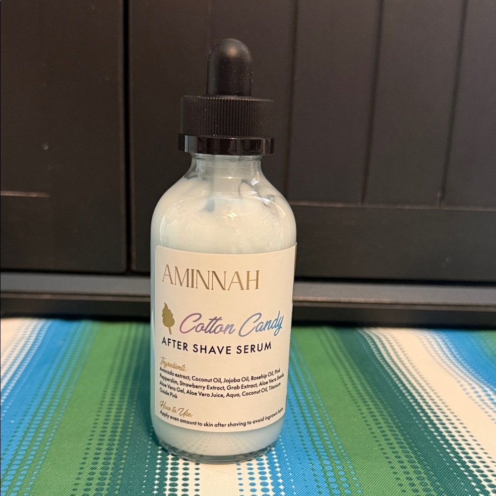 Aminnah Cotton Candy After Shave Serum - light cotton candy blue color